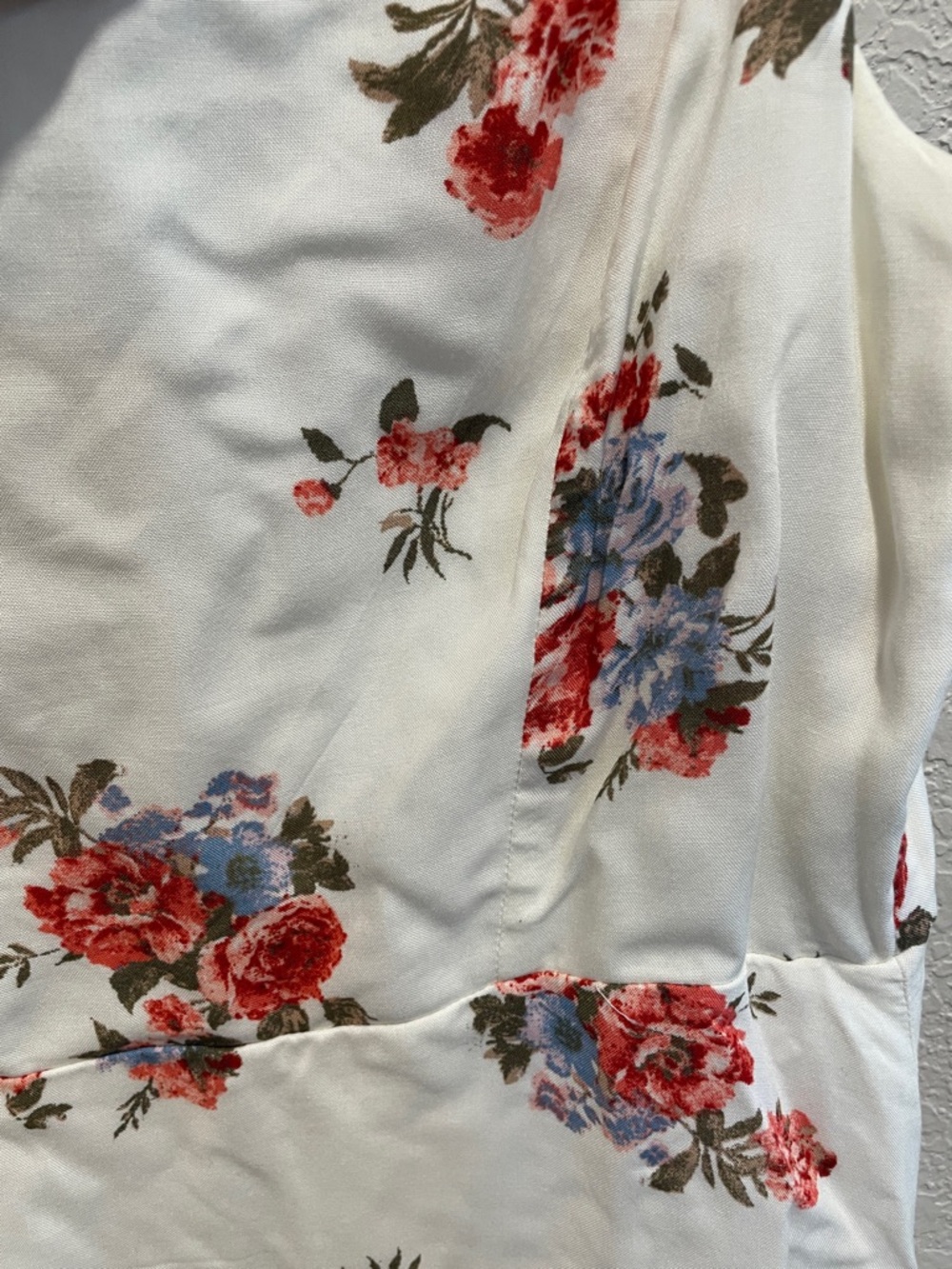 H&M Floral Mini Dress Size M White Fit & Flare Sundress Cottagecore - Picture 4 of 7